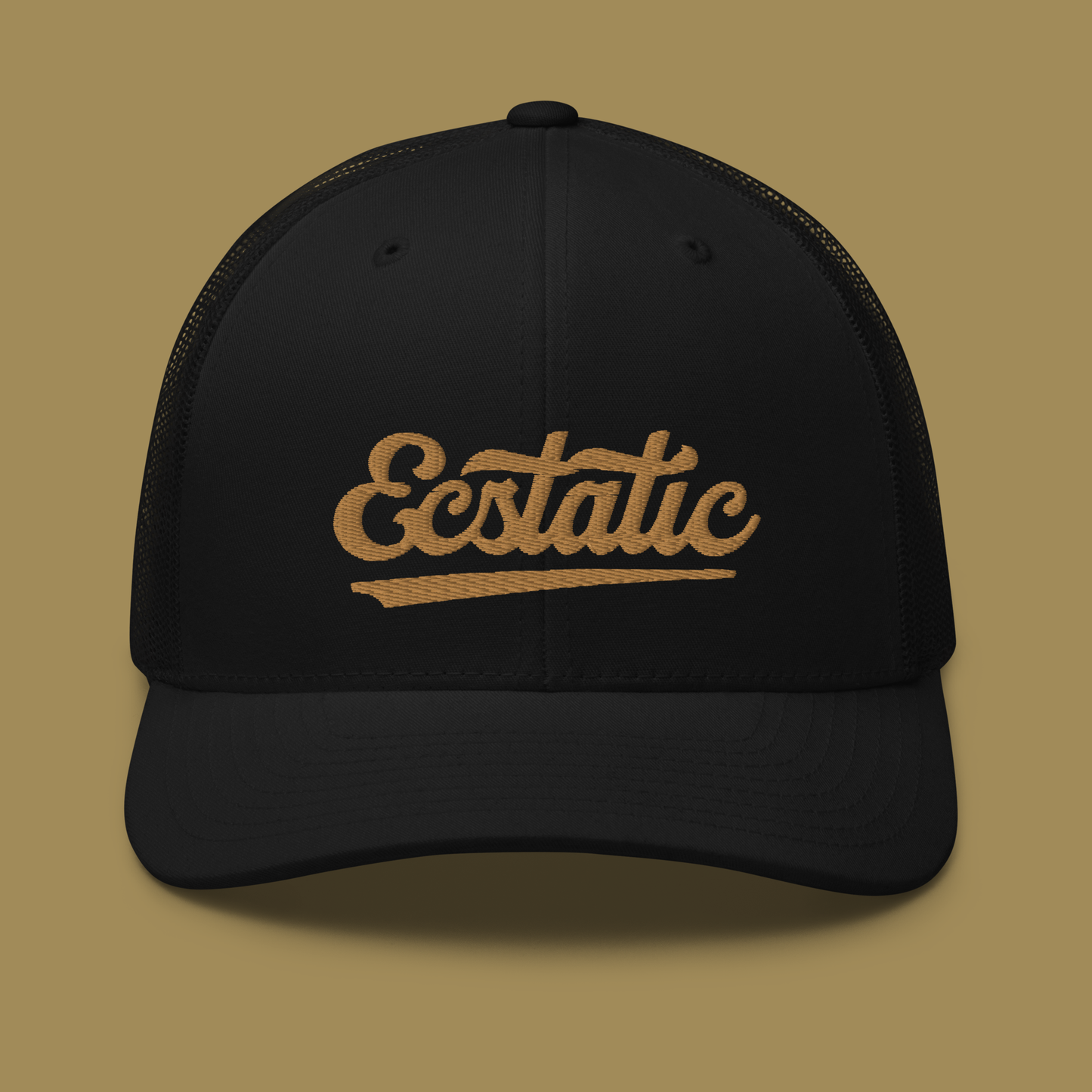 ECSTATIC Italic Trucker Cap - Black